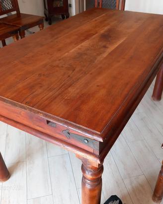 Soggiorno etnico indiano tavolo e 4 sedie