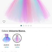 Abito unicorno compreso di cerchietto e ali