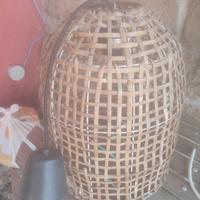 lampadario in vimini 