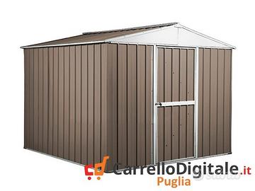 Box porta attrezzi lamiera 276x260cm 7 mq tortora