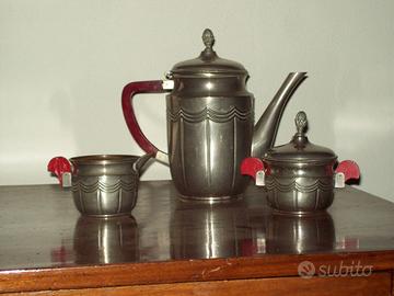 Teiera, lattiera e zuccheriera, art dèco, anni '30