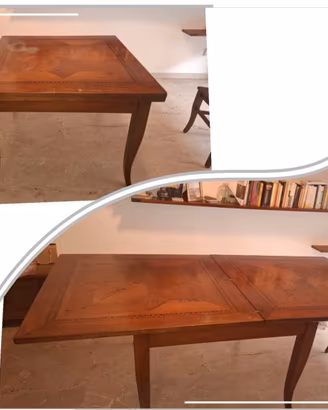 Tavolo legno massello estensibile 8 posti 220 cm