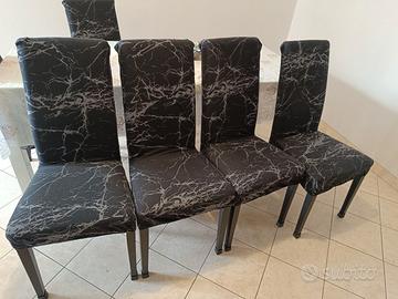set 4 sedie ecopelle + coprisedie