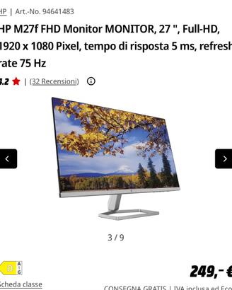 HP M27f FHD Monitor MONITOR, 27 ", Full-HD