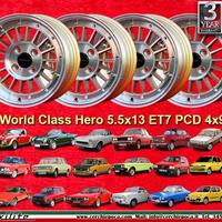 4 pz cerchi Fiat Alfa Autobianchi WCHE 5.5x13 ET7 