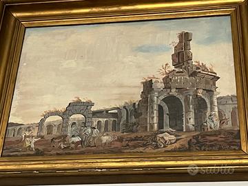 Guache Anfiteatro SM Capua Vetere  Grand tour 1800
