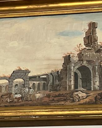 Guache Anfiteatro SM Capua Vetere  Grand tour 1800