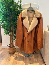 Vero Montone Shearling Vintage Anni 80 XL Pelle