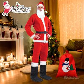 Set babbo natale santa Claus 7 vestito barba sacco