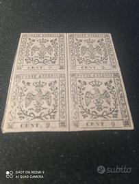 Francobolli Quartina Poste Estensi 1855