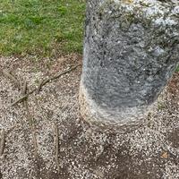 Antica grossa colonna marmo scolpito