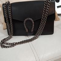 borsa antracite e nera in pelle  vintage