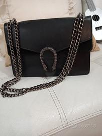 borsa antracite e nera in pelle  vintage