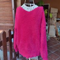 maglione fucsia morbido peloso
