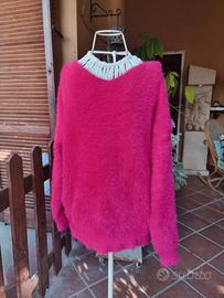 maglione fucsia morbido peloso