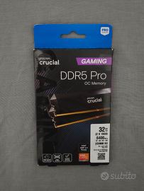 Crucial Gaming RAM 32GB (2x16GB) DDR5 6400MHz CL32