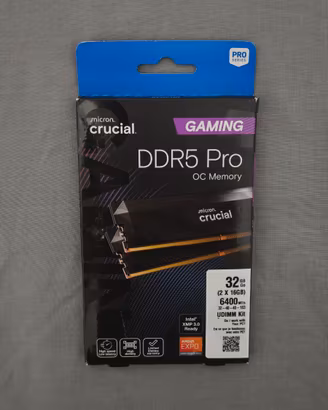 Crucial Gaming RAM 32GB (2x16GB) DDR5 6400MHz CL32