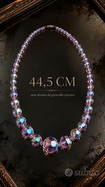 Vintage collier perle vetro sfaccettato Aurora 50