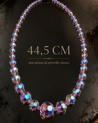 Vintage collier perle vetro sfaccettato Aurora 50