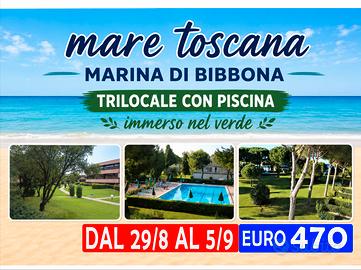 Trilocale con Piscina Marina di Bibbona 29/8--5/9
