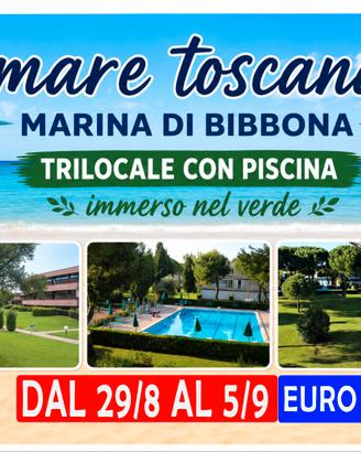 Trilocale con Piscina Marina di Bibbona 29/8--5/9