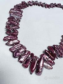 Collana con perle Keshy cangianti