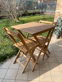 Tavolino da giardino in legno due posti