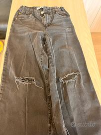 Jeans neri a zampa e strappi ZARA  10 anni