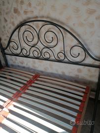 rete ortopedica nuova,e letto in ferro battuto 