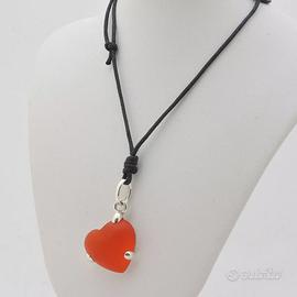 POMELLATO PENDENTE IN ARGENTO 925 E CUORE ROSSO