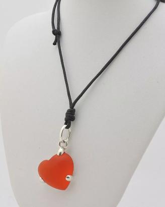POMELLATO PENDENTE IN ARGENTO 925 E CUORE ROSSO