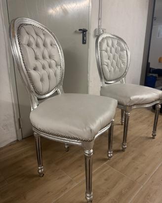 2 SEDIE in coppia stile BAROCCO Bianche