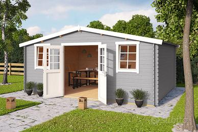 CASETTA IN LEGNO 5x4 (28mm) porta doppia+finestre