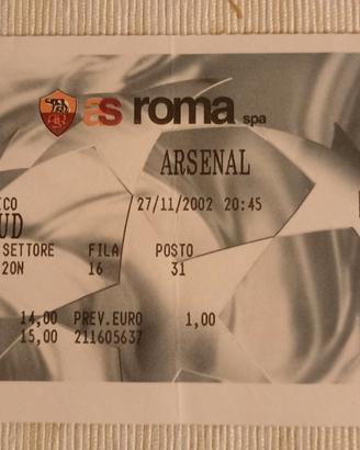biglietto Stadio Champions League As Roma 2002