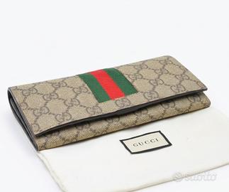 Portafoglio Gucci GG Supreme Nastro Web