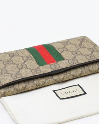 Portafoglio Gucci GG Supreme Nastro Web