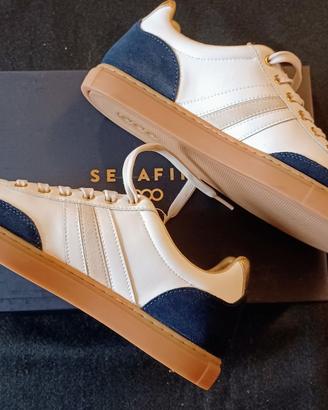 Scarpe SERAFINI -38 COURT BLUE WHITE GOLD