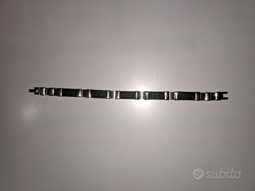 Bracciale uomo acciaio e caucciù "Strong" inserti