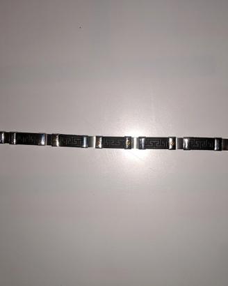 Bracciale uomo acciaio e caucciù "Strong" inserti