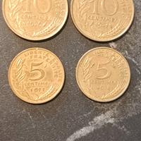 Monete 10 centimes e 5 centimes Francia 