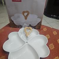 Piatto serviaperitivo in porcellana a cuore