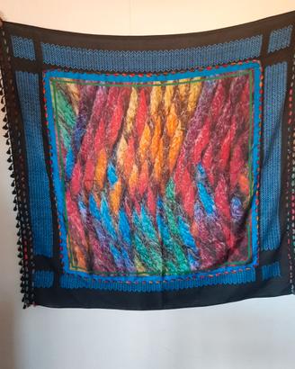Kefiah in cotone con stampa in seta - 5min.