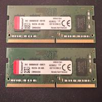Coppia ram Kingston 8gb (2x4gb) sodimm  DDR4 2400
