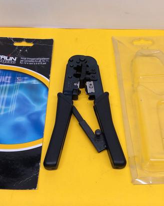 Pinza crimpatrice spellacavi per connettori RJ-45,