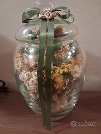 Decoro per la casa fiori secchi contenitore vetro 