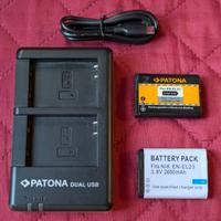 Caricabatterie Patona + 2 batterie per Nikon P900