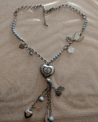 Collana ciondoli e cuore etnica