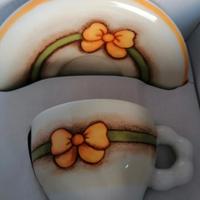 Set 2 Tazze da the con piattino in porcellana Thun