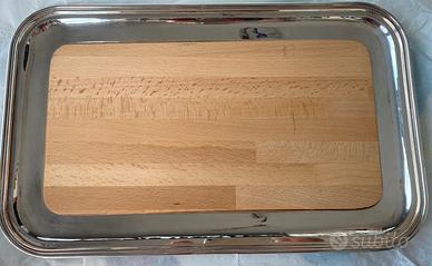 Vassoio per formaggi in argento 800 battuto a mano