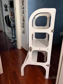 Torre montessoriana bianca il legno